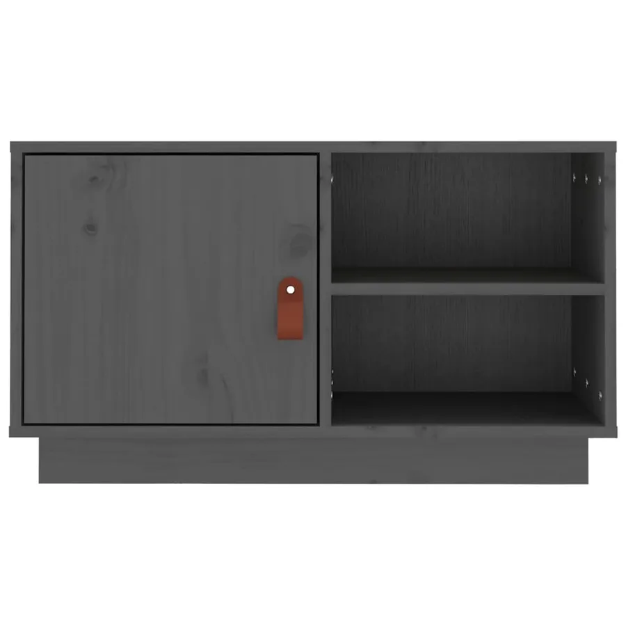 Meuble TV Gris 70x34x40 cm Bois de pin massif - 6