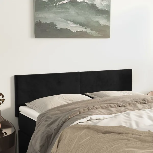 Têtes de lit Noir 144 x 5 x 78/88 cm Velours
