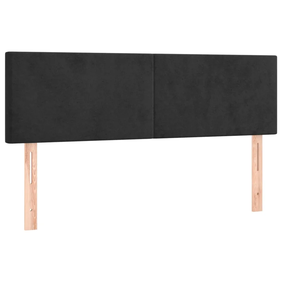 Têtes de lit Noir 144 x 5 x 78/88 cm Velours - 2