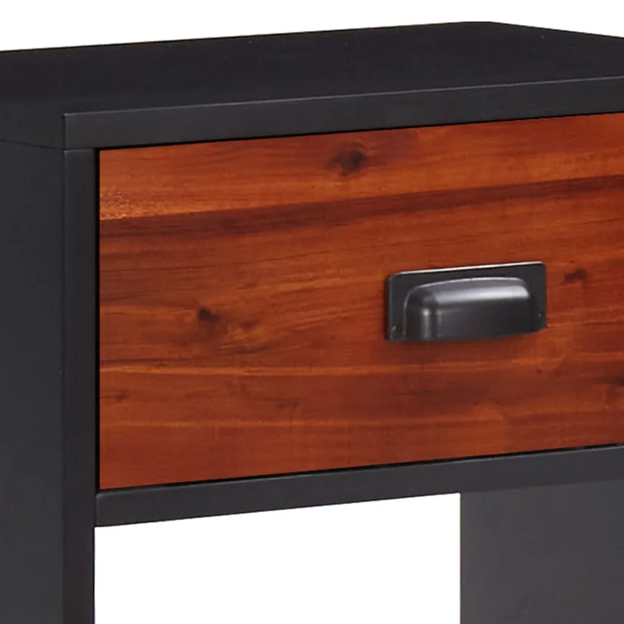 Bois d'acacia massif Table de chevet 40x30x57 cm - 6