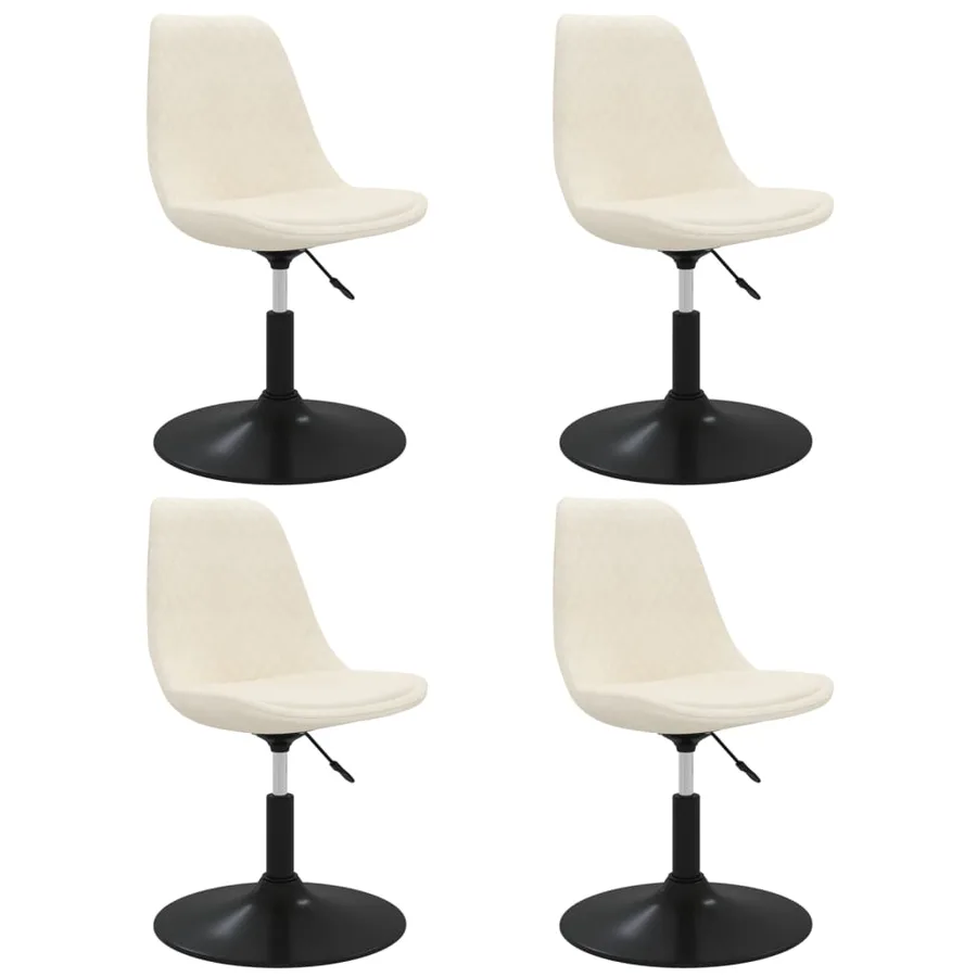 Chaises à manger pivotantes lot de 4 Crème Velours - 2