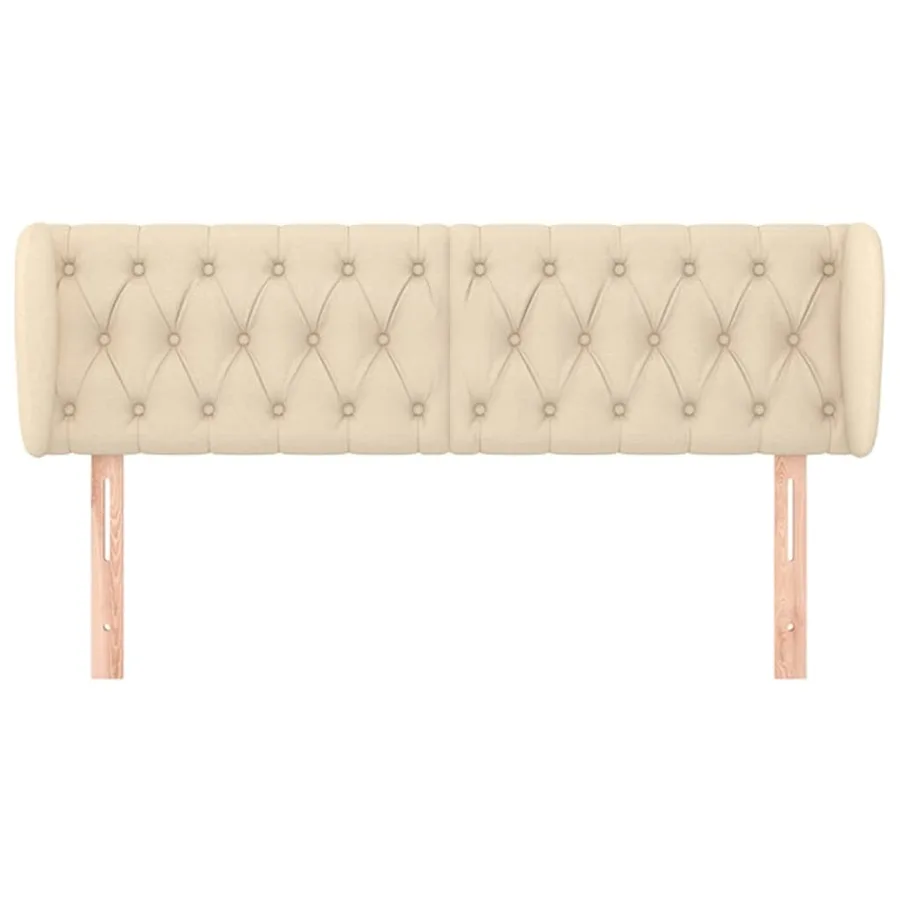 Tête de lit avec oreilles Crème 147x23x78/88 cm Tissu - 3