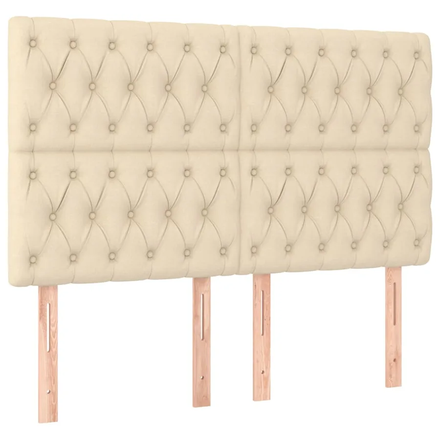 Tête de lit Crème 144x7x118/128 cm Tissu - 2