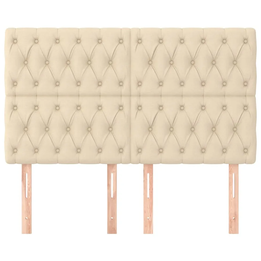 Tête de lit Crème 144x7x118/128 cm Tissu - 3