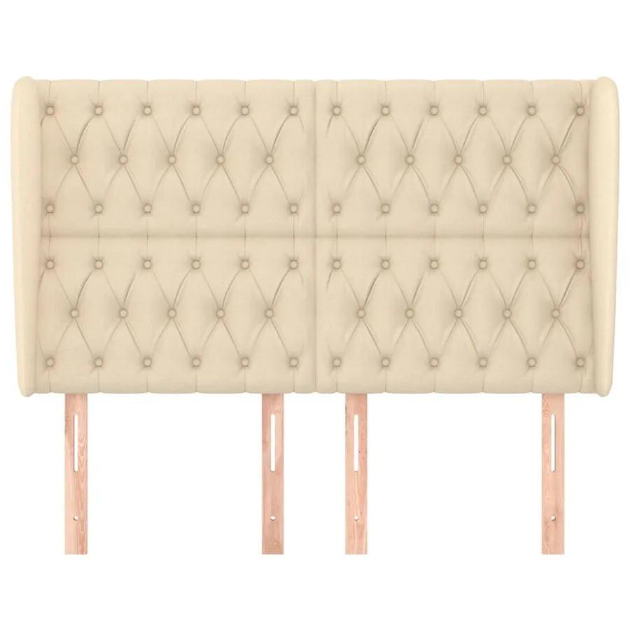 Tête de lit avec oreilles Crème 147x23x118/128 cm Tissu - 3