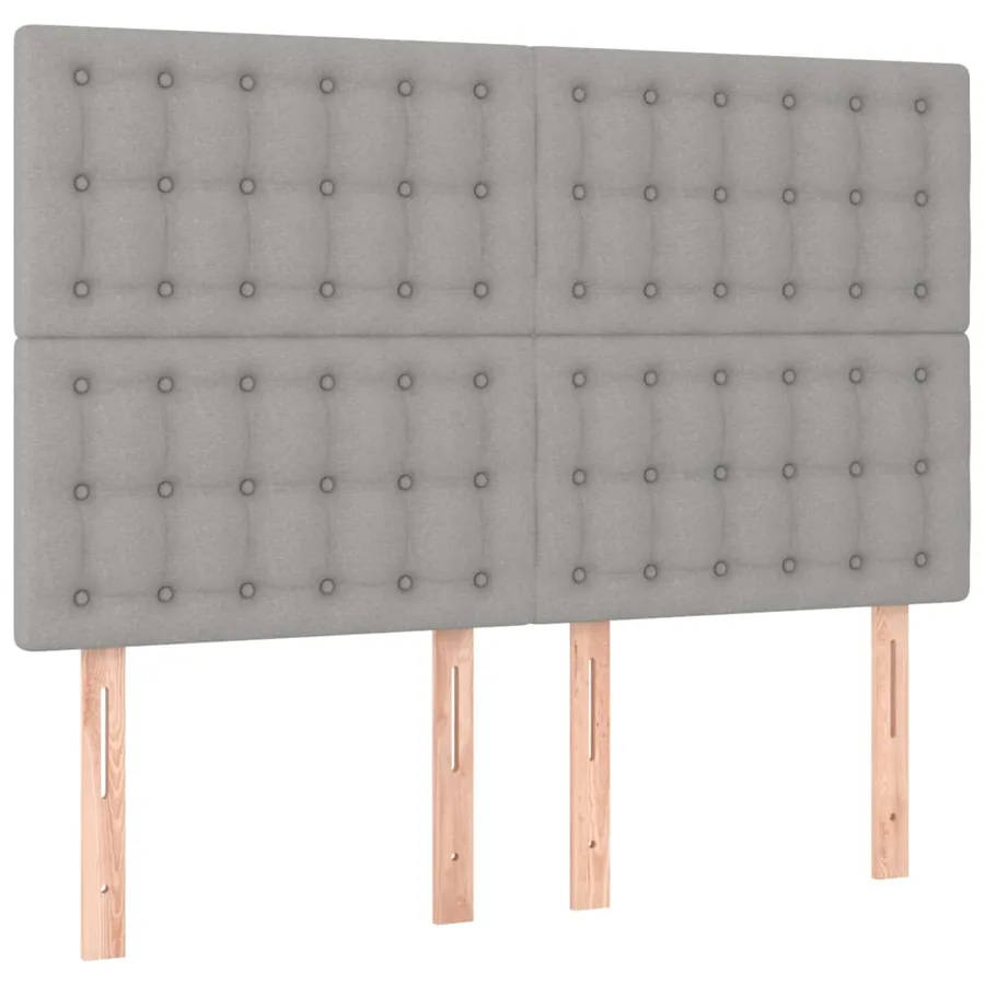 Tête de lit à LED Gris clair 144x5x118/128 cm Tissu - 4