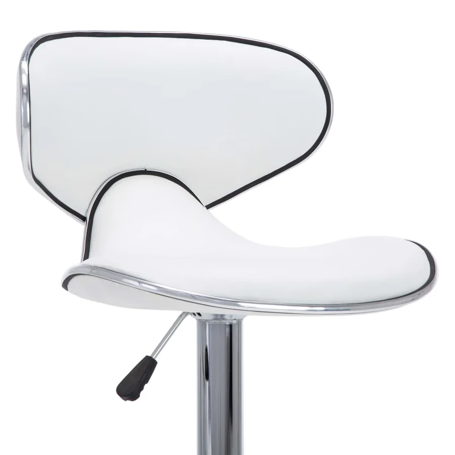 Tabourets de bar 2 pcs blanc similicuir - 7