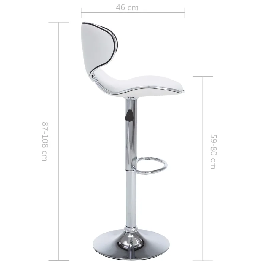 Tabourets de bar 2 pcs blanc similicuir - 9
