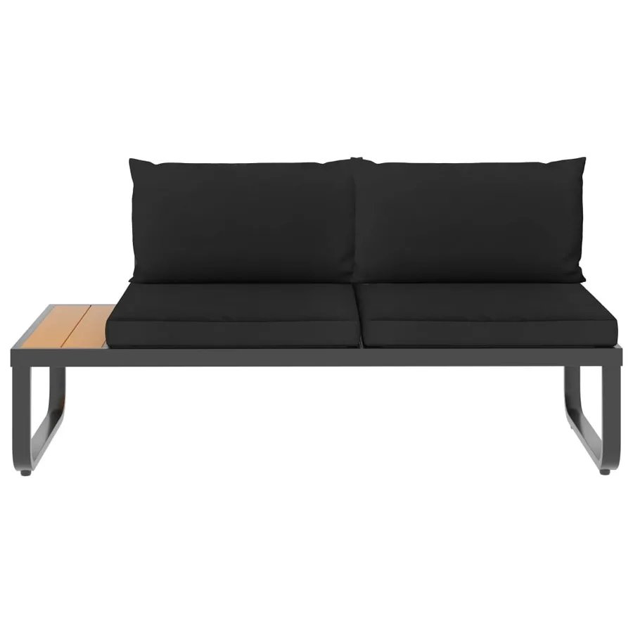 Canapé d'angle de jardin à 5 places avec coussins Aluminium WPC - 5