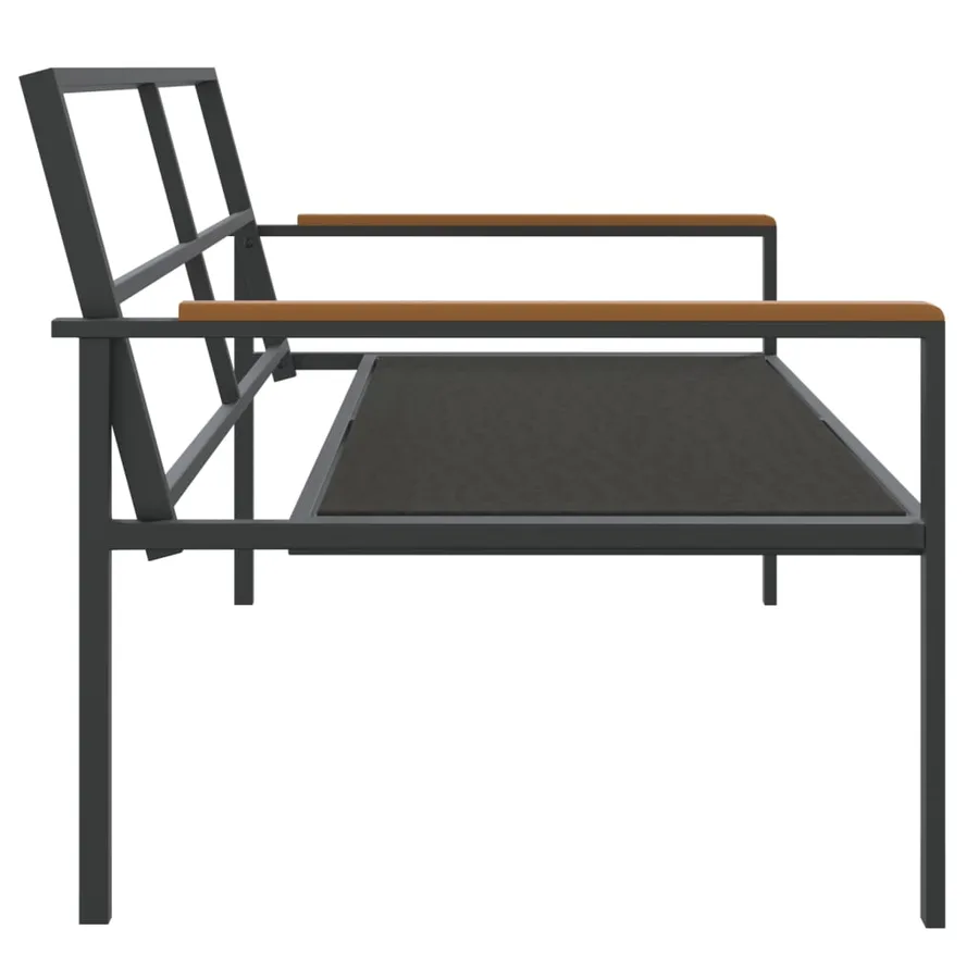 Salon de jardin avec coussins 3 pcs anthracite acier - 10