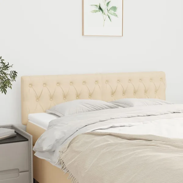 Têtes de lit Crème 144x7x78/88 cm Tissu
