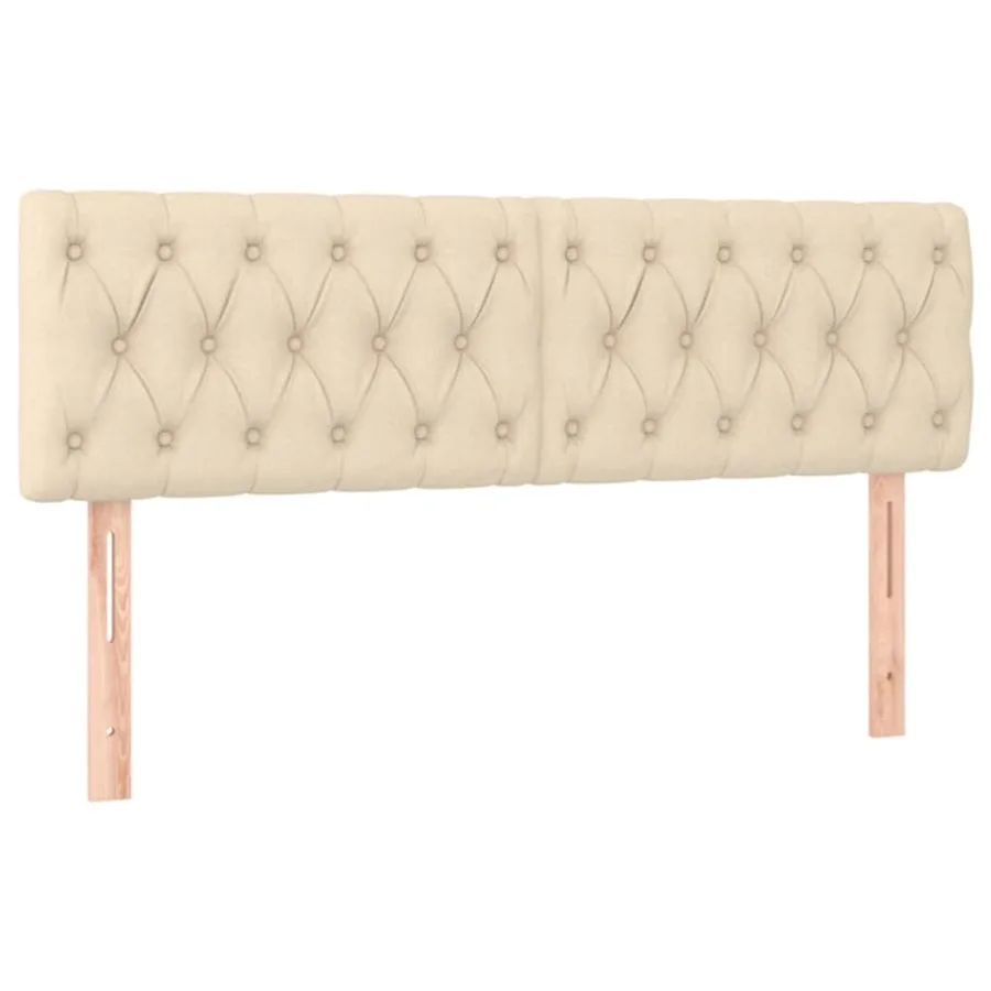 Têtes de lit Crème 144x7x78/88 cm Tissu - 2