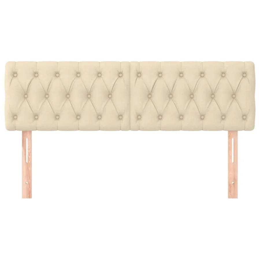 Têtes de lit Crème 144x7x78/88 cm Tissu - 3