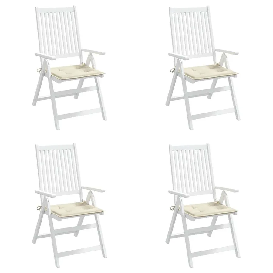 Coussins de chaise de jardin lot de 4 crème 40x40x4 cm - 4