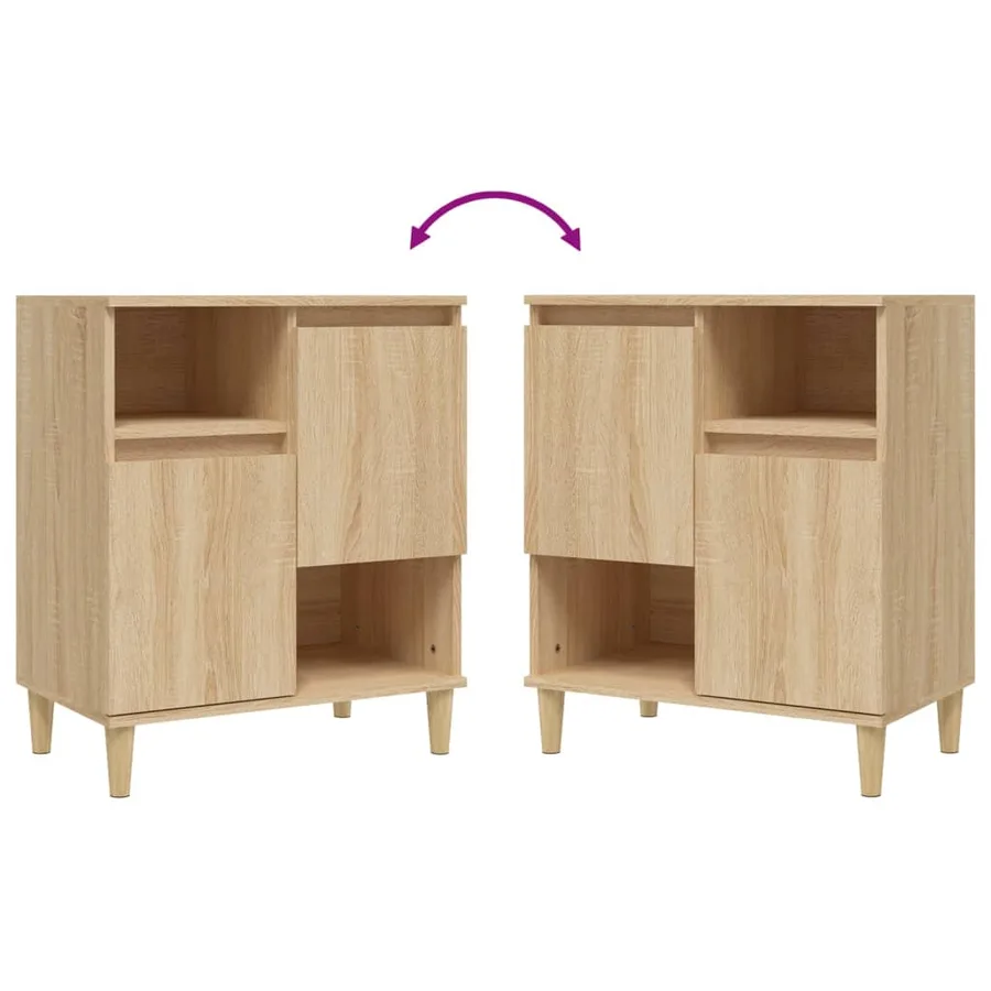 Buffets 3 pcs chêne sonoma 60x35x70 cm bois d'ingénierie - 7