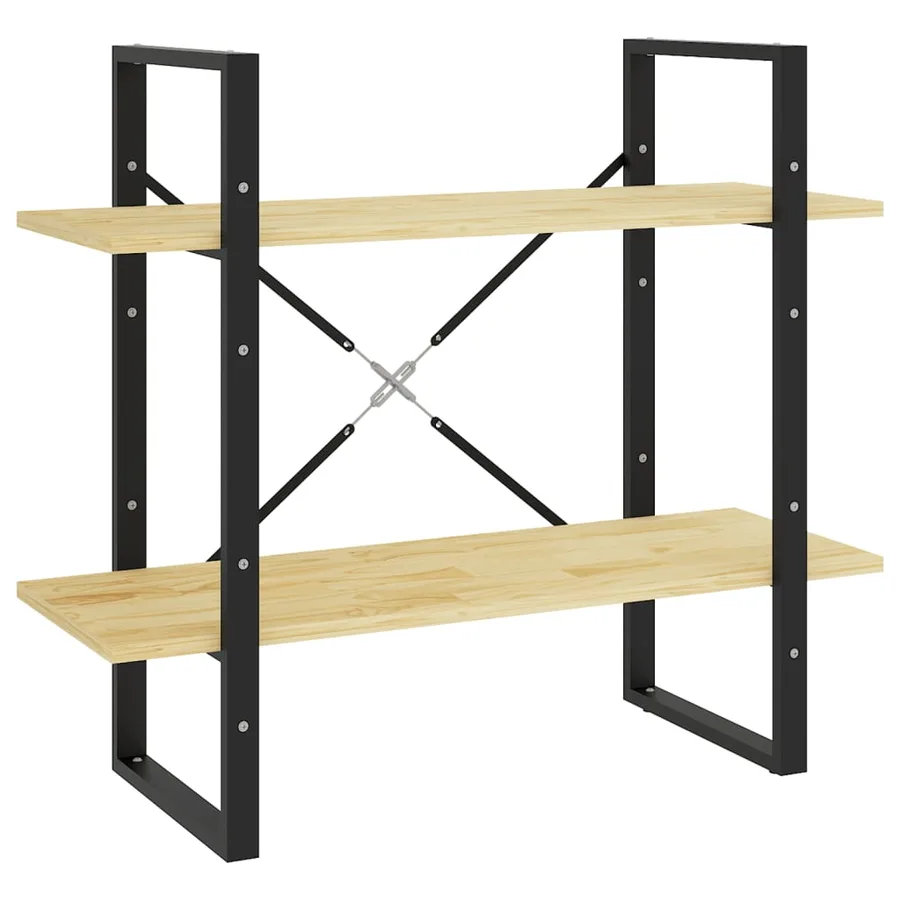 Bibliothèque à 2 niveaux 80x30x70 cm Bois de pin massif - 2
