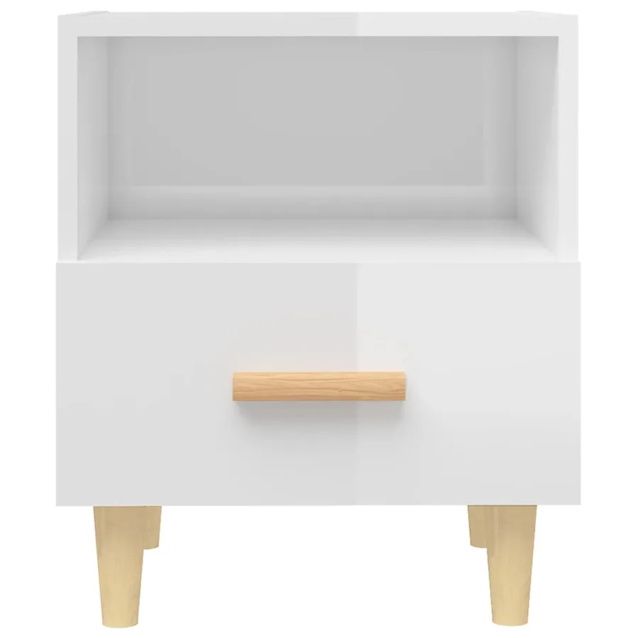 Tables de chevet 2 pcs blanc brillant 40x35x47 cm - 4