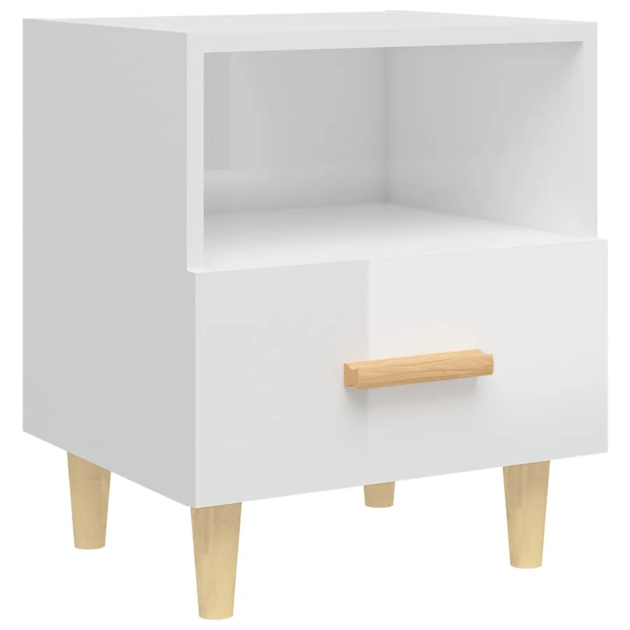 Tables de chevet 2 pcs blanc brillant 40x35x47 cm - 5