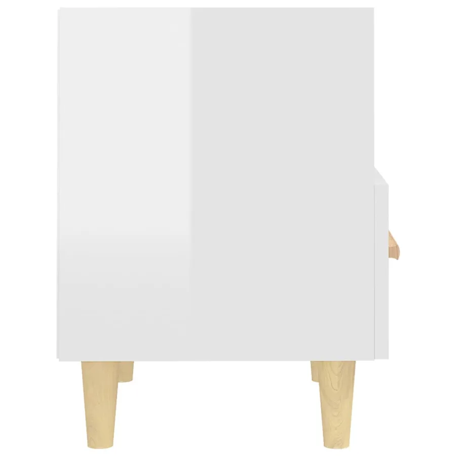 Tables de chevet 2 pcs blanc brillant 40x35x47 cm - 7