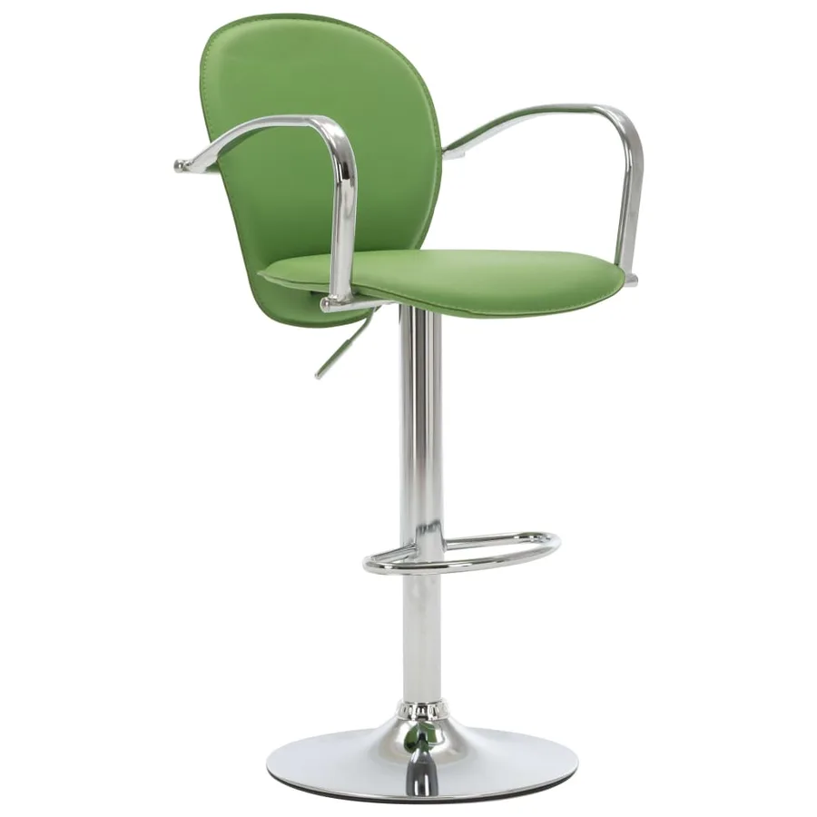 Tabourets de bar avec accoudoir lot de 2 vert similicuir - 3