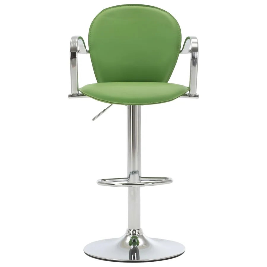 Tabourets de bar avec accoudoir lot de 2 vert similicuir - 4