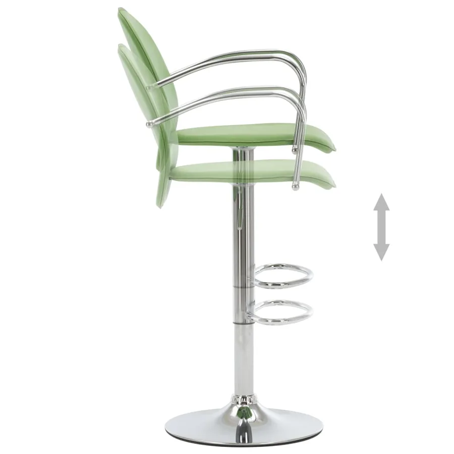 Tabourets de bar avec accoudoir lot de 2 vert similicuir - 6
