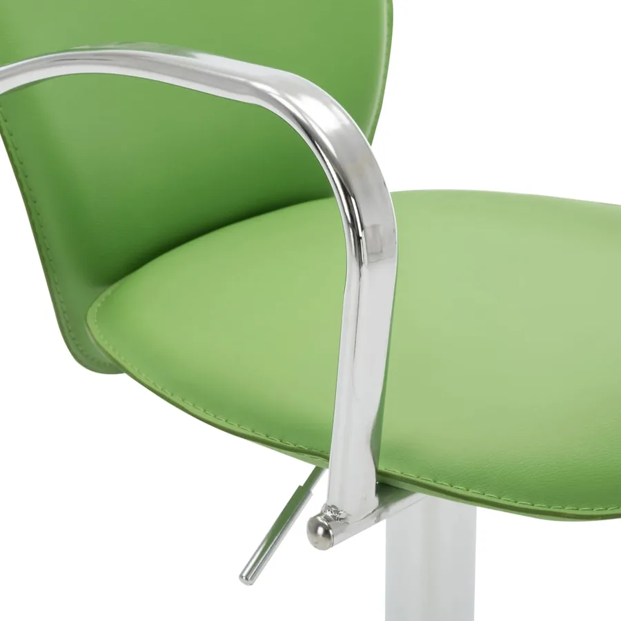 Tabourets de bar avec accoudoir lot de 2 vert similicuir - 8