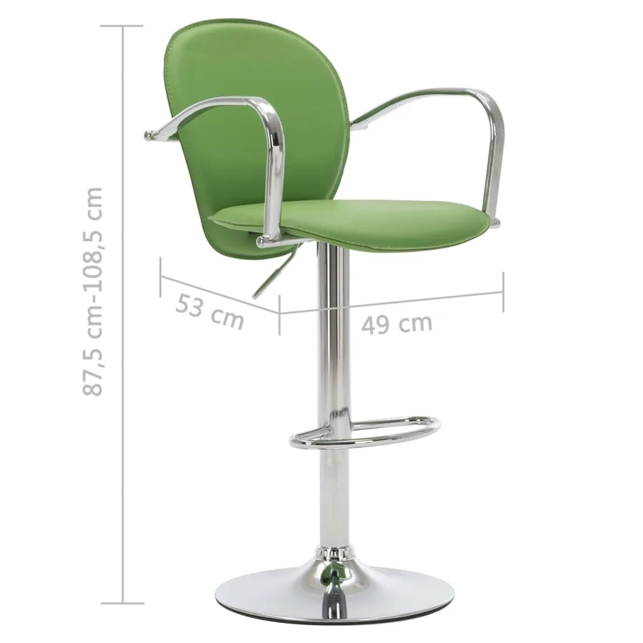 Tabourets de bar avec accoudoir lot de 2 vert similicuir - 9