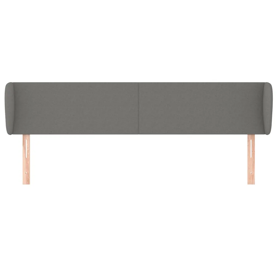 Tête de lit avec oreilles Gris foncé 203x16x78/88 cm Tissu - 3