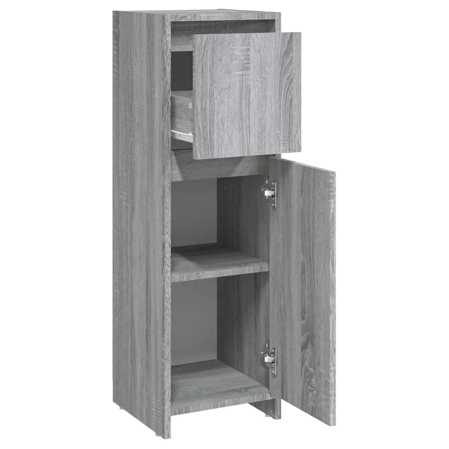 Armoire de bain Sonoma gris 30x30x95 cm Bois d'ingénierie - 5