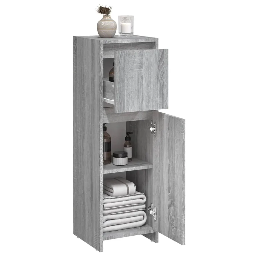 Armoire de bain Sonoma gris 30x30x95 cm Bois d'ingénierie - 7
