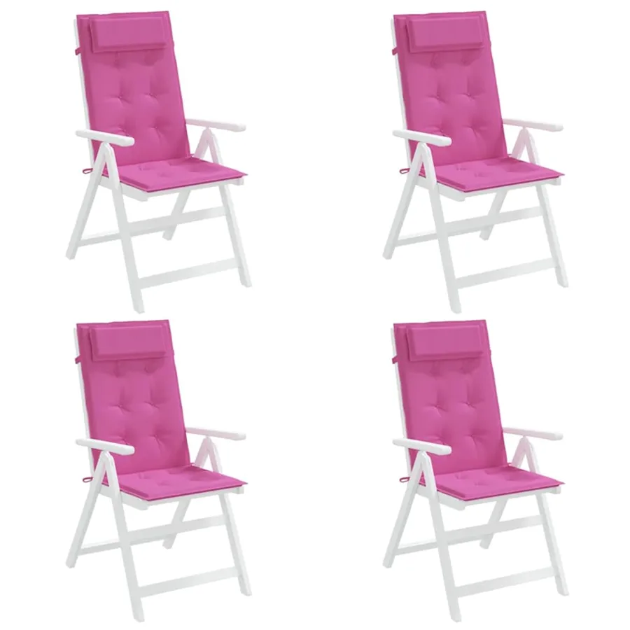 Coussins de chaise à dossier haut lot de 4 rose tissu oxford - 4