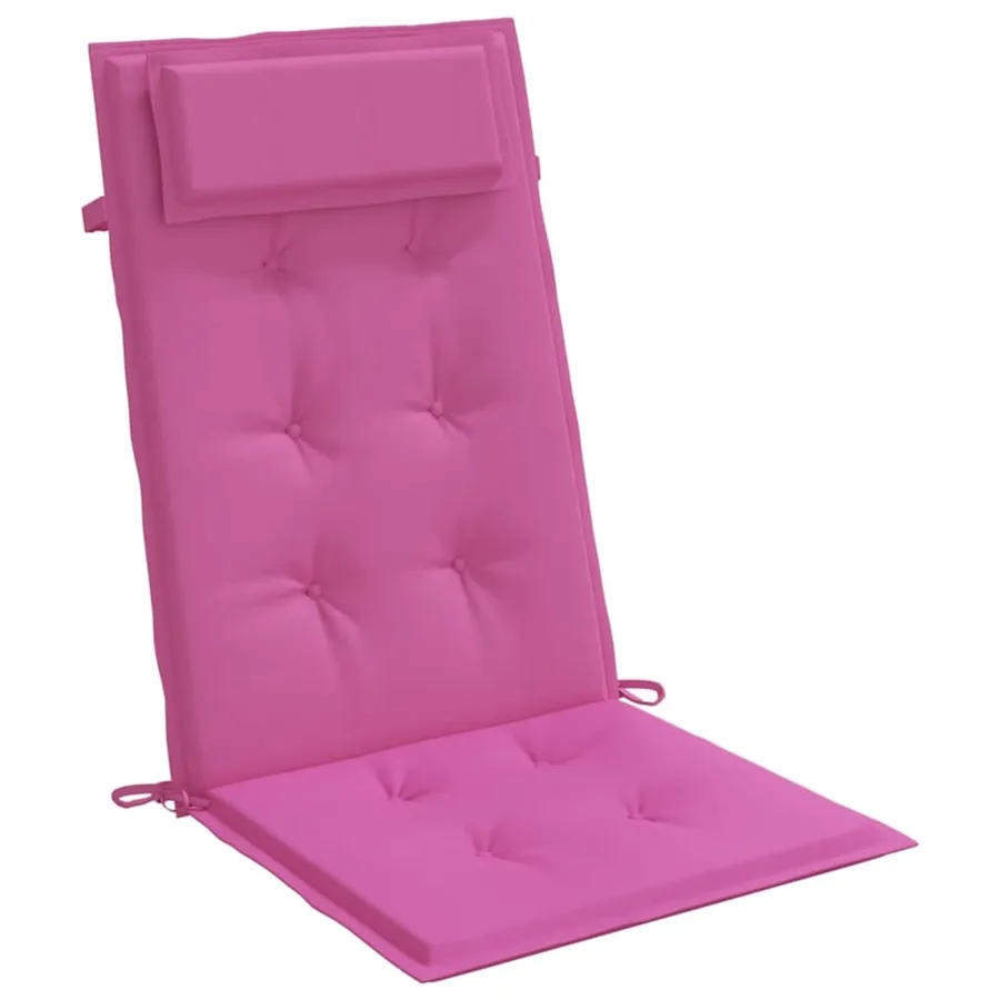 Coussins de chaise à dossier haut lot de 4 rose tissu oxford - 5