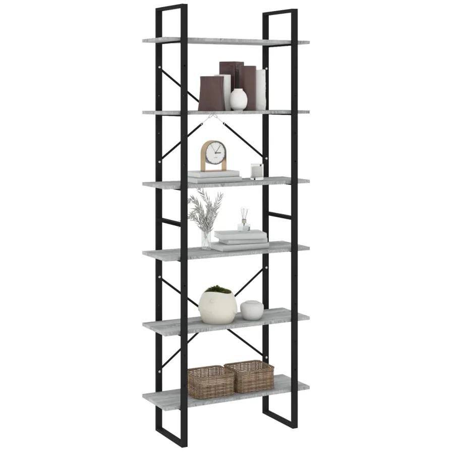 Armoire haute Sonoma gris 80x30x210 cm Bois d'ingénierie - 4
