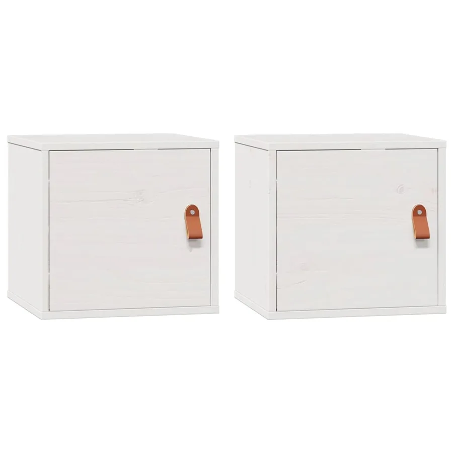 Armoires murales 2 pcs Blanc 31,5x30x30 cm Bois de pin massif - 2