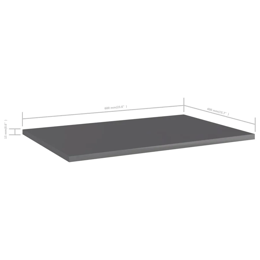 Panneaux de bibliothèque 8 pcs gris brillant bois d’ingénierie - 5