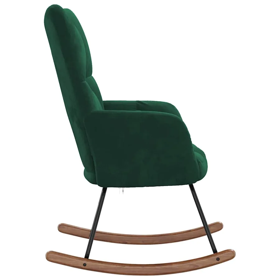 Chaise à bascule Vert foncé Velours - 5