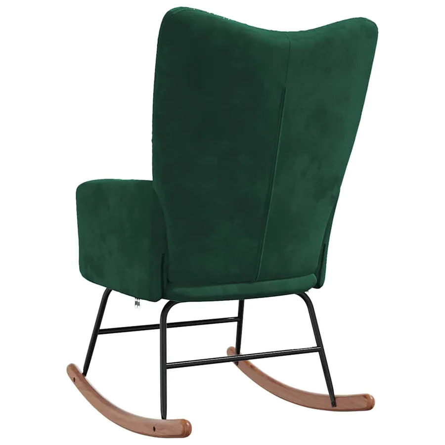 Chaise à bascule Vert foncé Velours - 6
