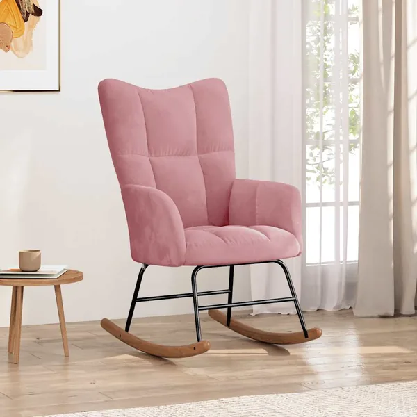 Chaise à bascule Rose Velours