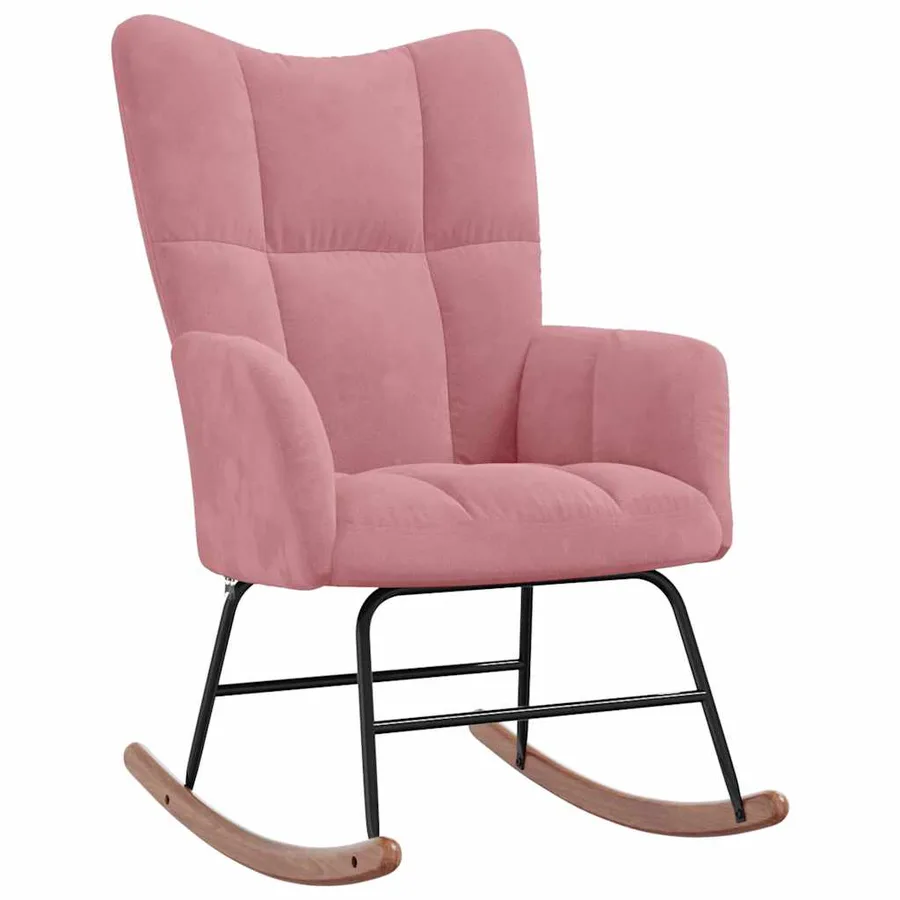 Chaise à bascule Rose Velours - 2