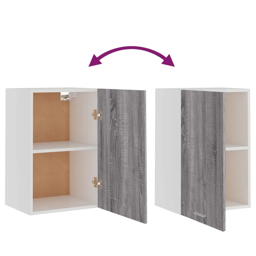 Armoire suspendue "Lyon" Gris Sonoma 39,5 x 31 x 60 cm Bois d'ingénierie - 8