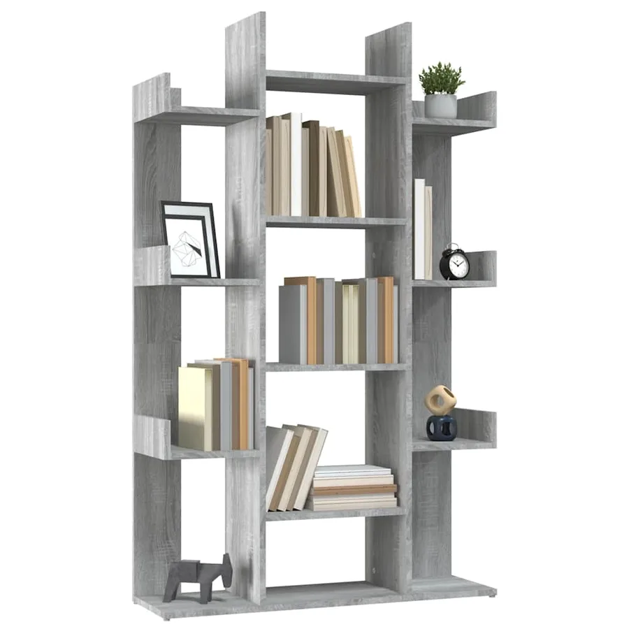 Bibliothèque Sonoma gris 86x25,5x140 cm Bois d'ingénierie - 6