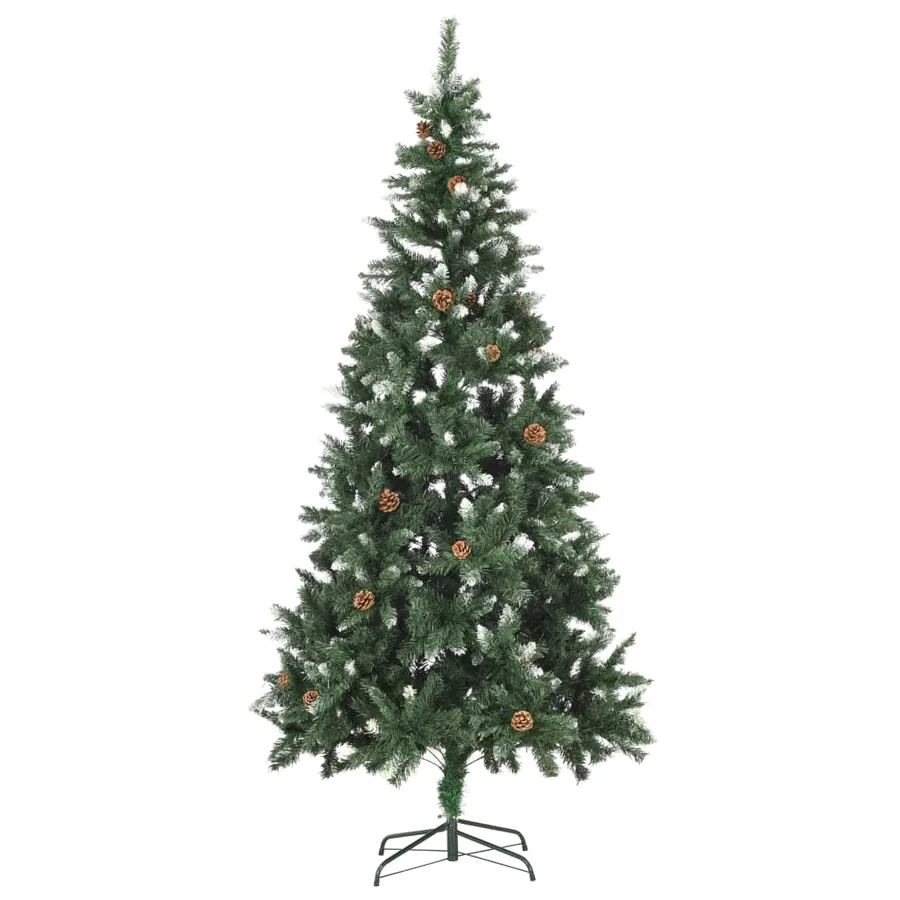 Sapin de Noël artificiel pré-éclairé et pommes de pin 210 cm - 3