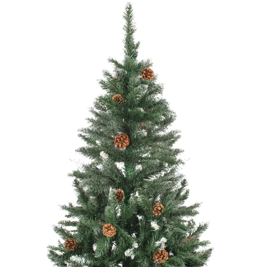 Sapin de Noël artificiel pré-éclairé et pommes de pin 210 cm - 4