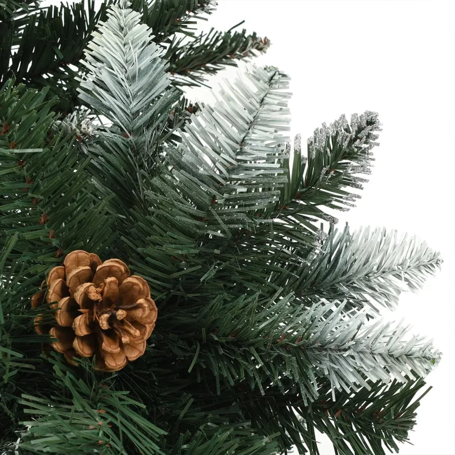 Sapin de Noël artificiel pré-éclairé et pommes de pin 210 cm - 5