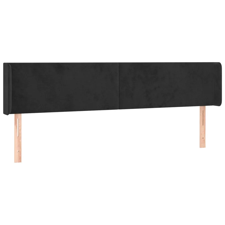 Tête de lit à LED Noir 163x16x78/88 cm Velours - 3