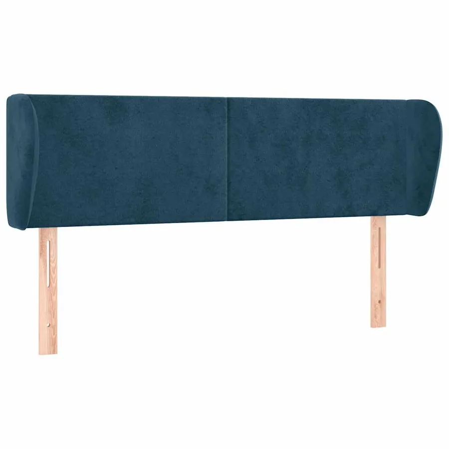 Tête de lit avec oreilles Bleu foncé 147x23x78/88 cm Velours - 2