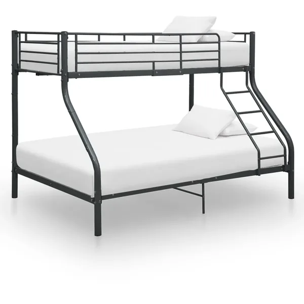 Cadre de lit superposé sans matelas noir 140x200 cm/90x200 cm