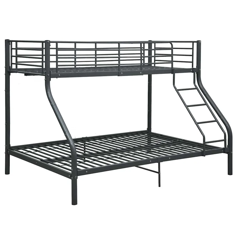Cadre de lit superposé sans matelas noir 140x200 cm/90x200 cm - 2