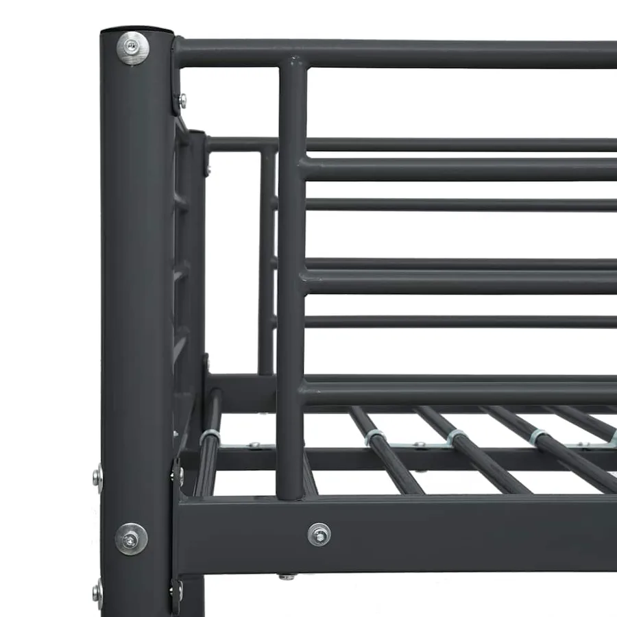 Cadre de lit superposé sans matelas noir 140x200 cm/90x200 cm - 5